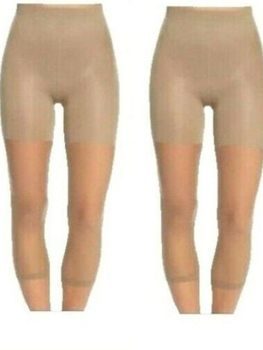 Two Spanx Womens Footless Higher Power Capri Nude Sheer Size G Not High Waist